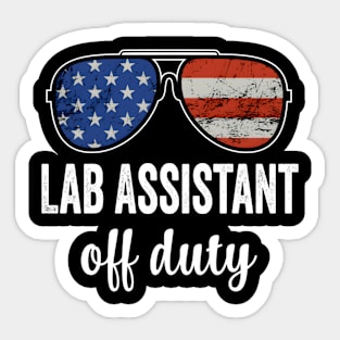 Lab Assistant Off Duty American Flag Sun Sticker